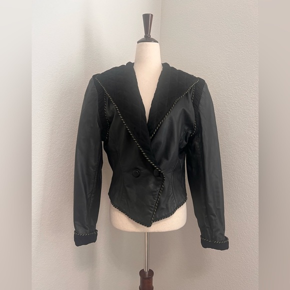 Jackets & Blazers - A Norma Di Legge Black Leather Moto Blazer Jacket